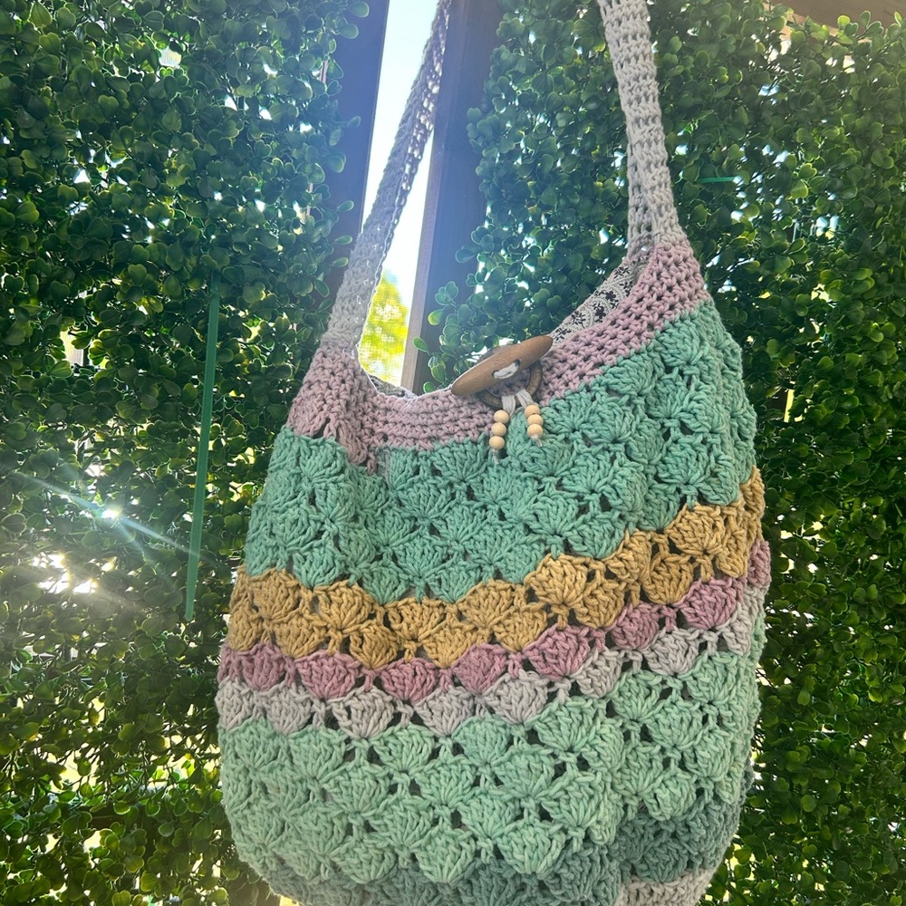 Handcrafted Multicolor Crochet Shoulder Bag